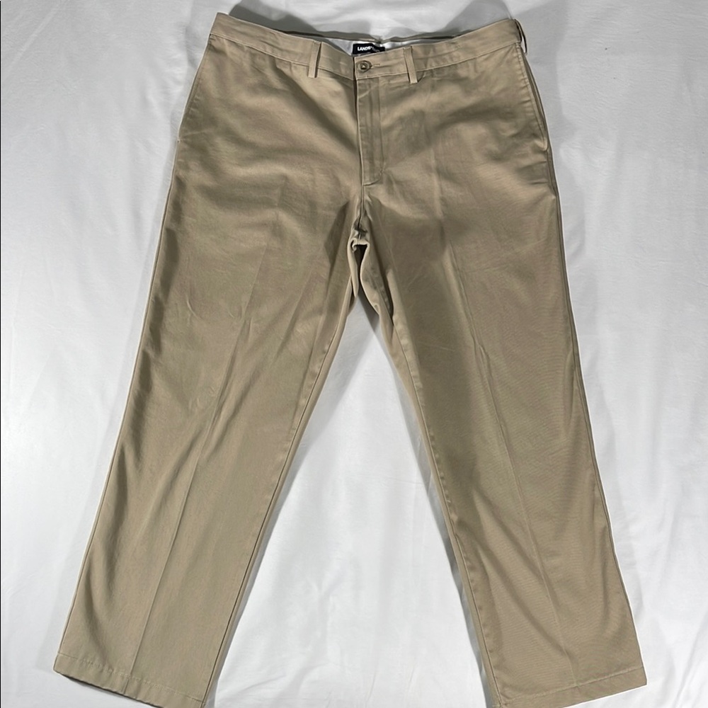 Lands' End mens khaki Traditional Fit flat front chino pants - size 40x30.5